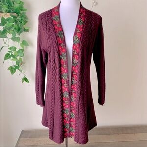Floral Trim Cardigan